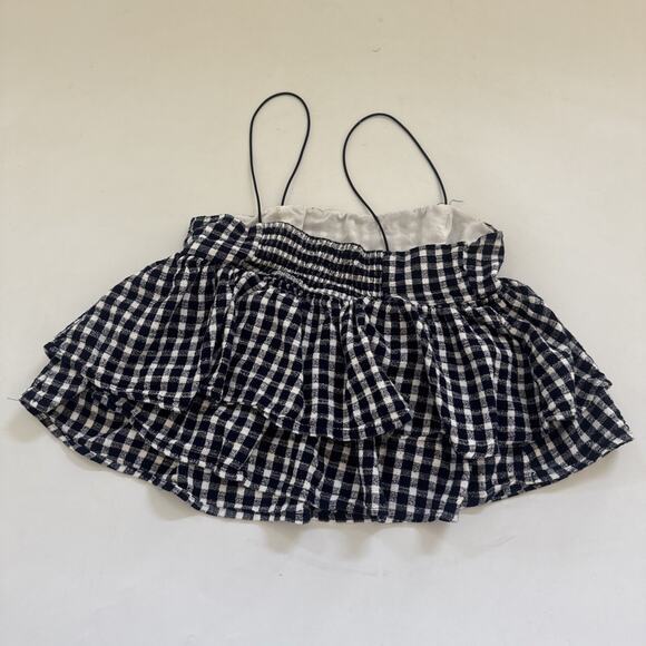 Urban Outfitters Cropped Baby Doll Style Shirt Women Medium Checkered - Picture 4 of 8